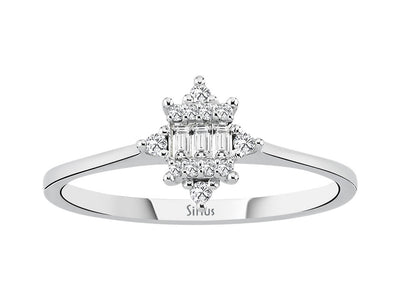 Baguette Diamond Izarra Ring in 8k White Gold