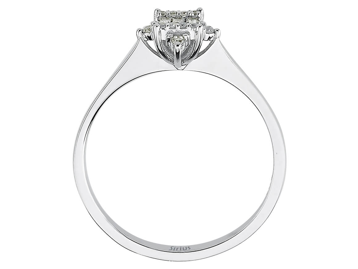 Baguette Diamant Izarra Ring in 8k Weißgold - handgefertigter Diamantschmuck aus Feingold | Sirius Diamant