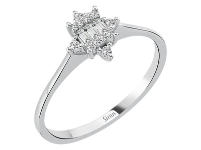 Baguette Diamond Izarra Ring in 8k White Gold