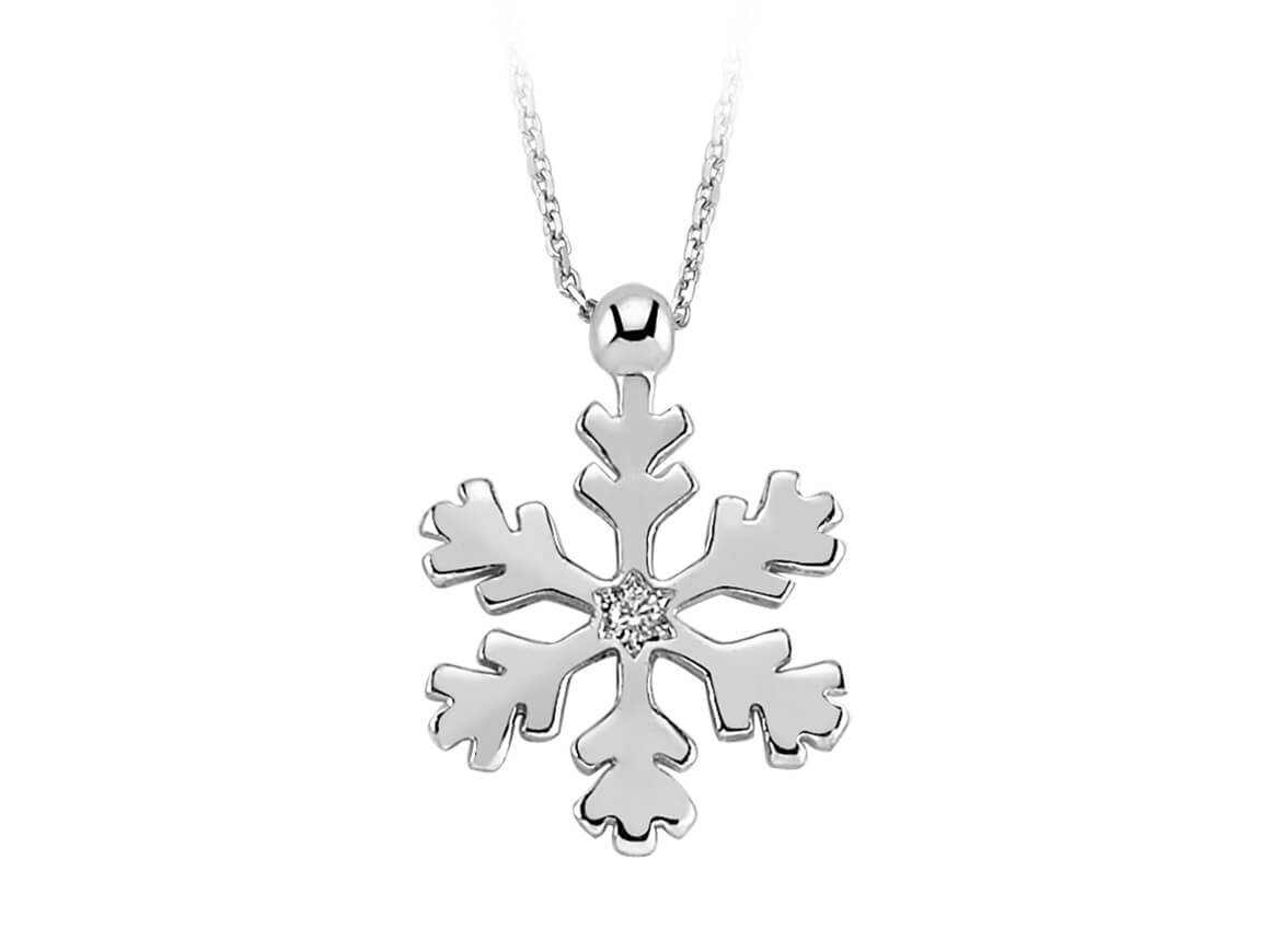 Collier en diamant et cristal de neige