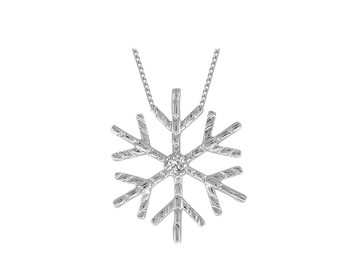 Diamant Schneeflocke Collier - handgefertigter Diamantschmuck aus Feingold | Sirius Diamant