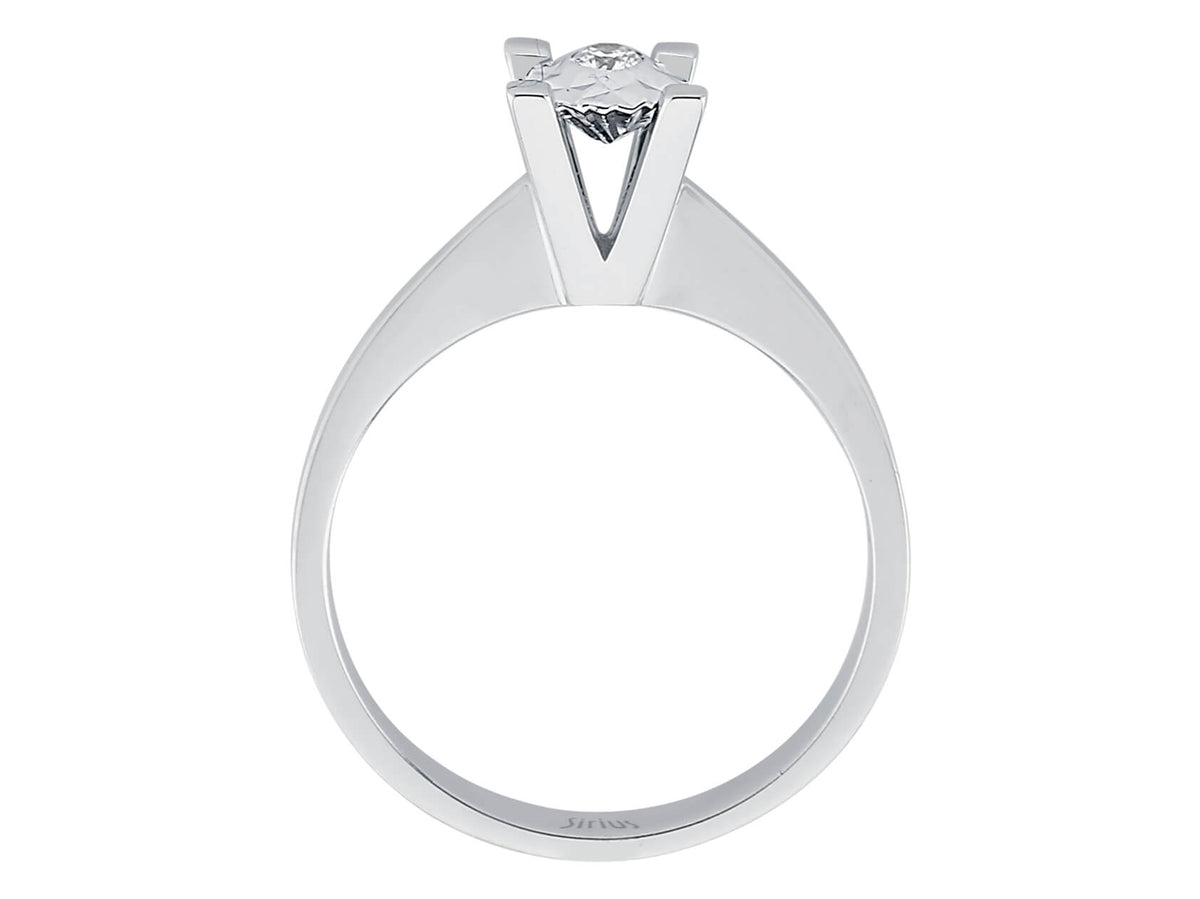 0,50 Carat Effekt Diamant Solitär Ring - handgefertigter Diamantschmuck aus Feingold | Sirius Diamant