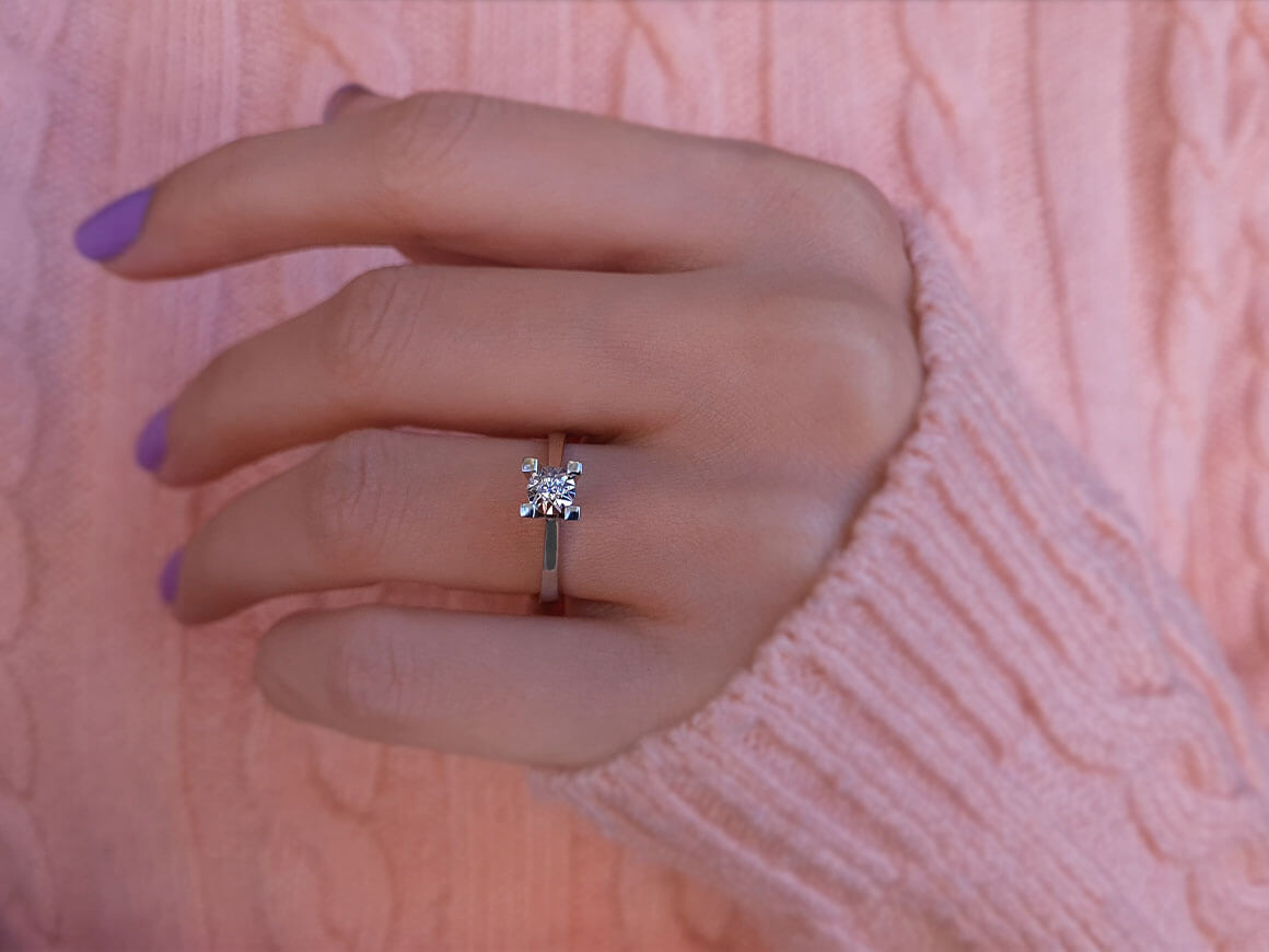 Bague solitaire en diamant effet 0,50 carat