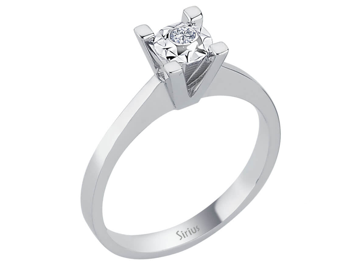 0,50 Carat Effekt Diamant Solitär Ring - handgefertigter Diamantschmuck aus Feingold | Sirius Diamant