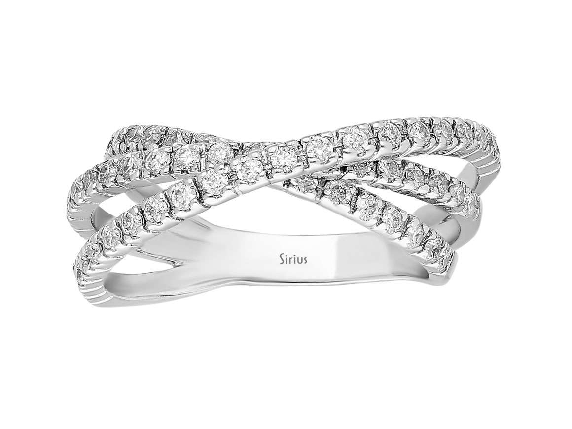 0.77 total carat three-row cross diamond alliance in 585 14 K white gold
