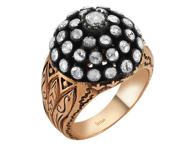 Large dome diamond ring