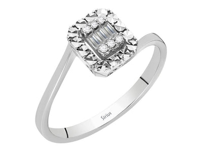 Diamond light crown baguette ring