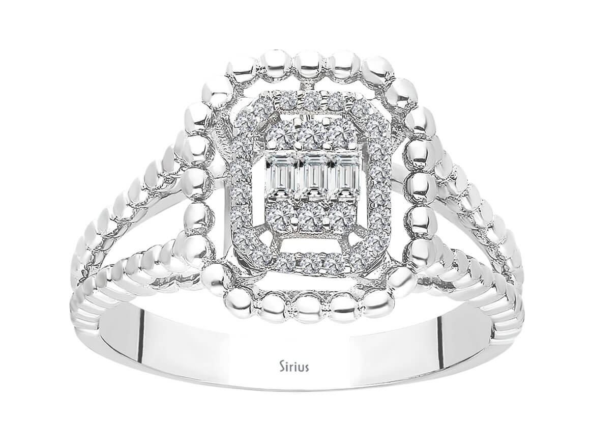 Baguette Diamant Lichtflucht Ring - handgefertigter Diamantschmuck aus Feingold | Sirius Diamant