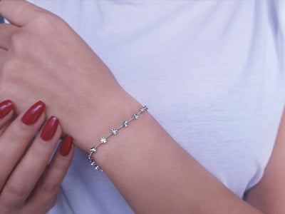 Bracelet tennis diamant effet lumineux