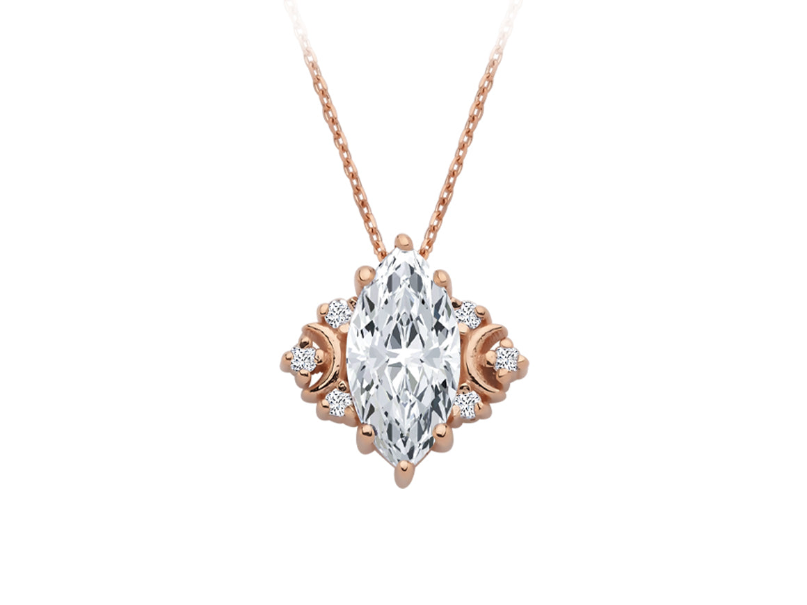 Luna Dream Diamant- und Weißtopas-Halskette - handgefertigter Diamantschmuck aus Feingold | Sirius Diamant