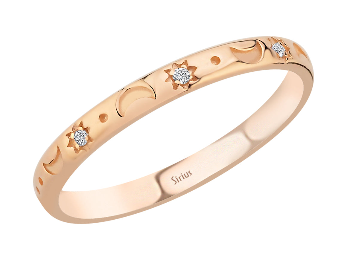 Luna Light Diamant-Ehering - handgefertigter Diamantschmuck aus Feingold | Sirius Diamant