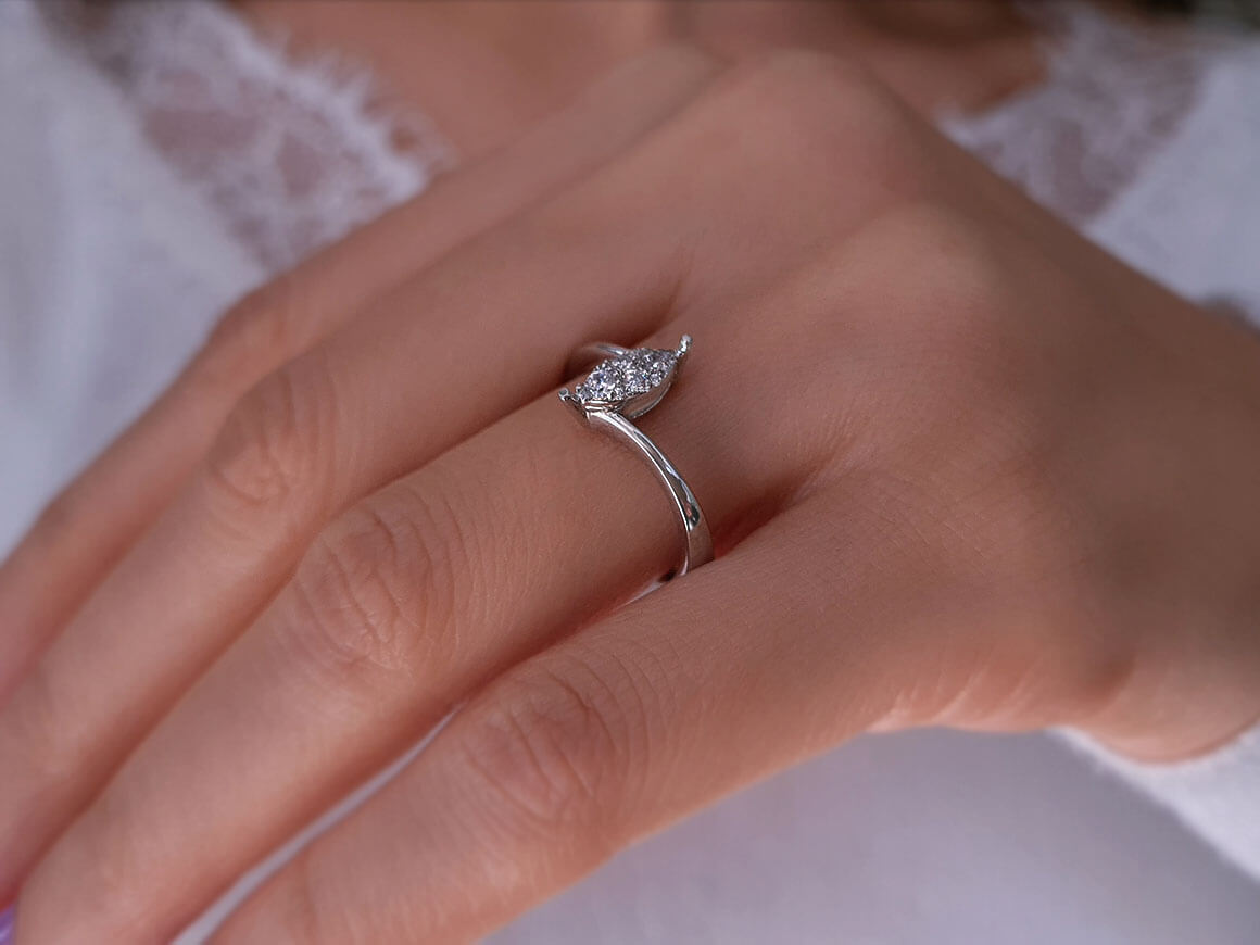 0.70 Carat Marquise Diamond Effect Solitaire Ring
