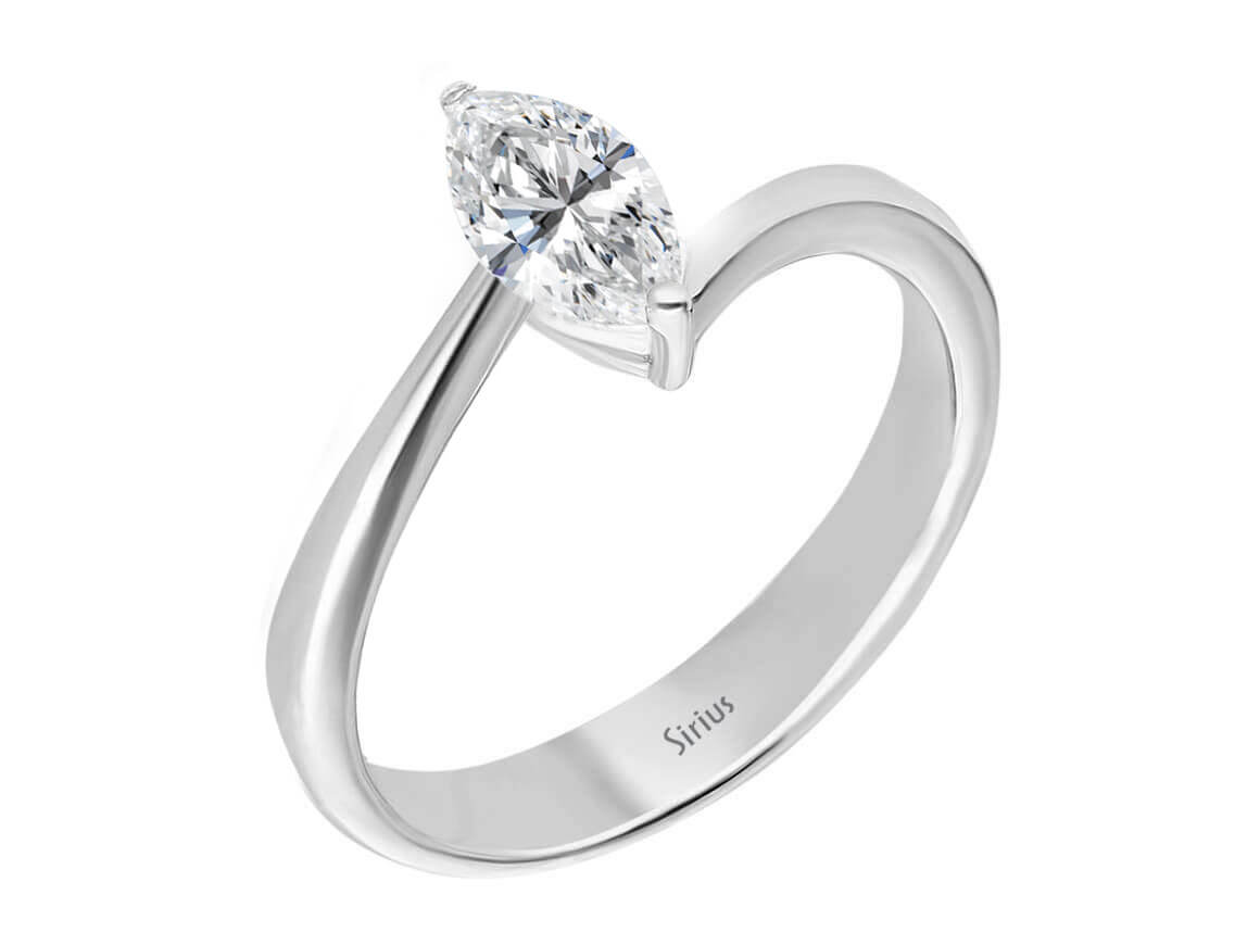 0,30 Carat Marquise Diamant Solitär Ring - handgefertigter Diamantschmuck aus Feingold | Sirius Diamant