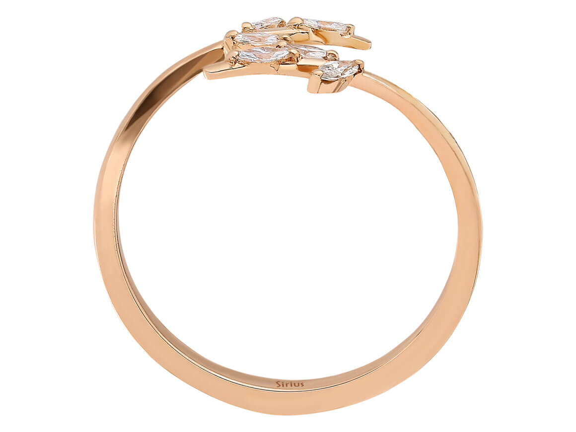 Marquise Schliff Diamant Akantus Ring - handgefertigter Diamantschmuck aus Feingold | Sirius Diamant