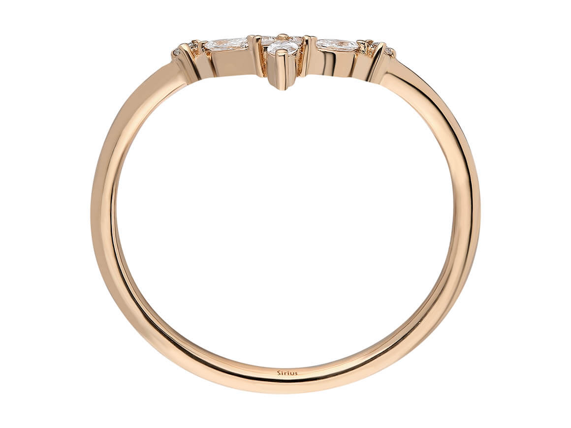 Marquise Diamant Arrwen Ring - handgefertigter Diamantschmuck aus Feingold | Sirius Diamant