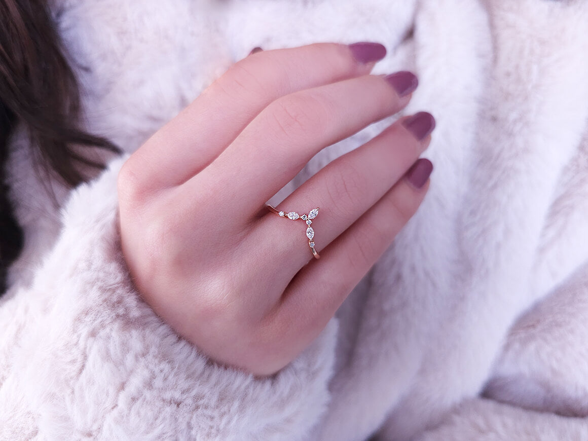 Bague Arrwen en diamant marquise