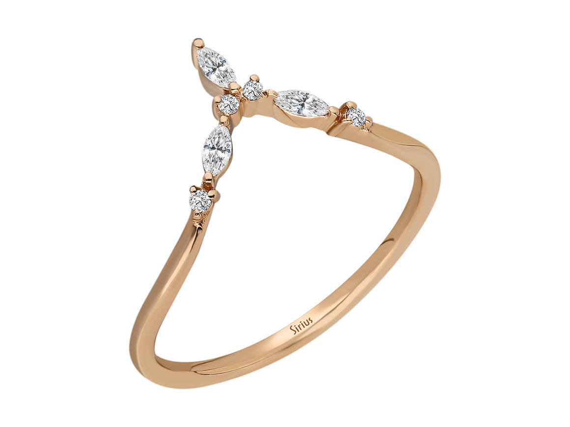 Marquise Diamant Arrwen Ring - handgefertigter Diamantschmuck aus Feingold | Sirius Diamant