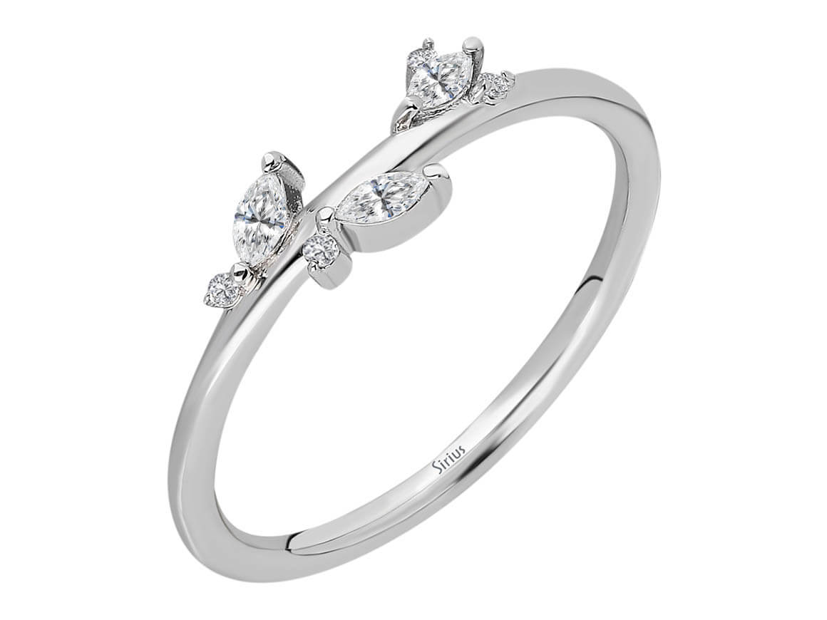 Marquise Diamant Moiree Ring – handgefertigter Diamantschmuck aus Feingold | Sirius Diamant