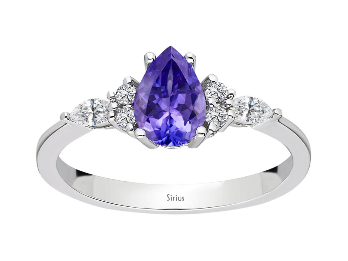 Marquise Diamant und Tropfen Schliff AAA Tansanit Ring - handgefertigter Diamantschmuck aus Feingold | Sirius Diamant