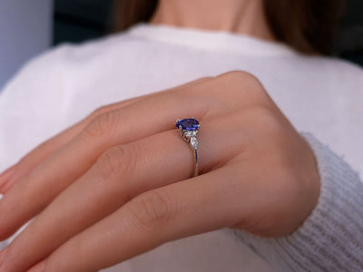 Marquise Diamant und Tropfen Schliff AAA Tansanit Ring