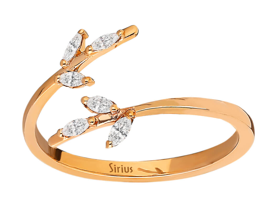 Marquise Schliff Diamant Akantus Ring - handgefertigter Diamantschmuck aus Feingold | Sirius Diamant