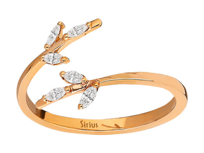 Marquise Cut Diamond Acanthus Ring