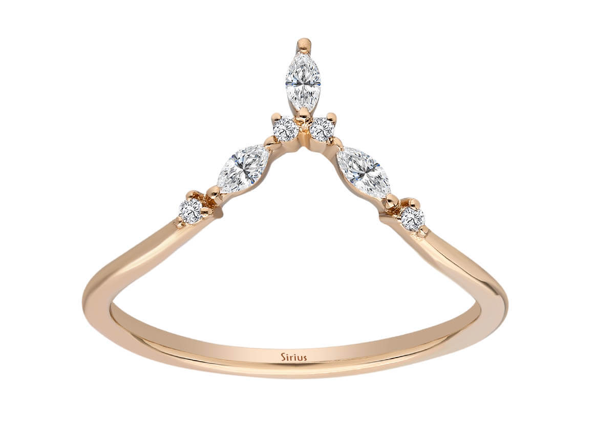 Marquise Diamant Arrwen Ring - handgefertigter Diamantschmuck aus Feingold | Sirius Diamant