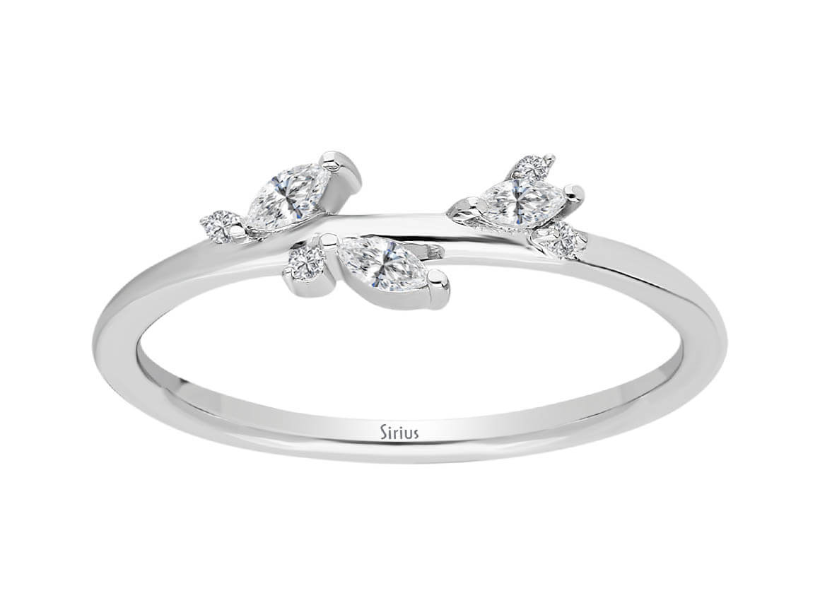 Marquise Diamant Moiree Ring – handgefertigter Diamantschmuck aus Feingold | Sirius Diamant