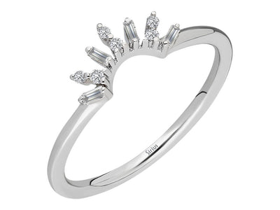 Baguette Diamond Mezzaluna Ring