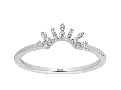 Baguette Diamond Mezzaluna Ring