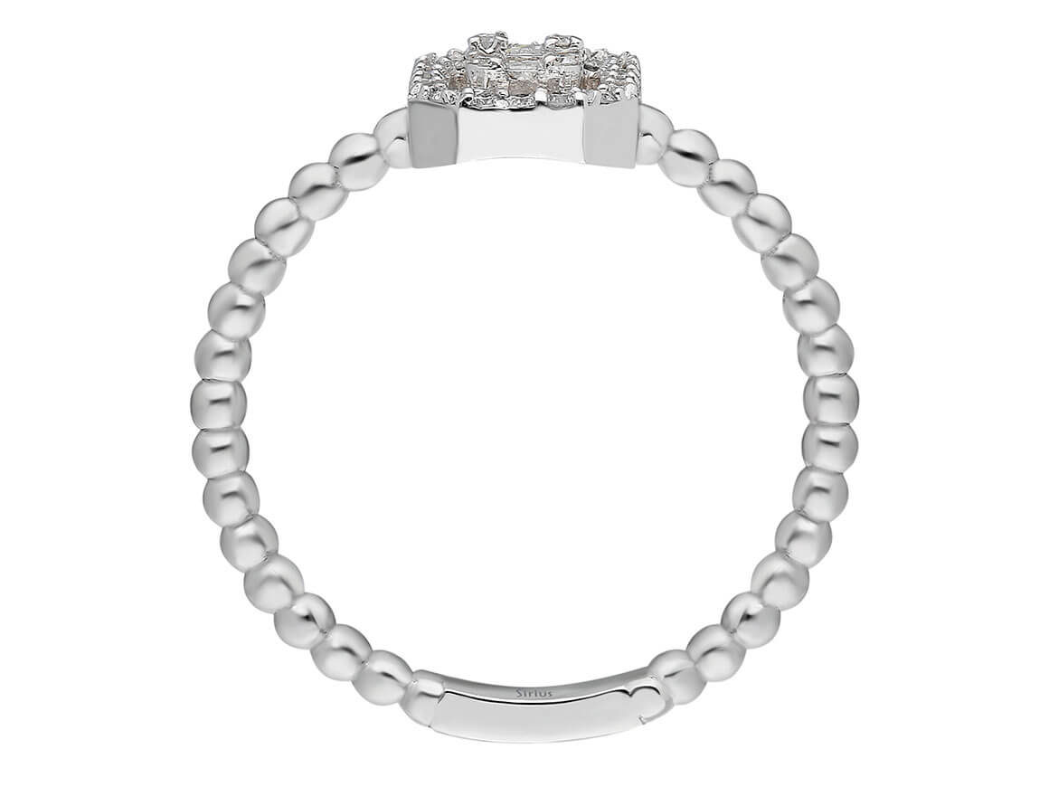 F Farbe 0,16 Carat Baguette Diamant Mia Ring - handgefertigter Diamantschmuck aus Feingold | Sirius Diamant
