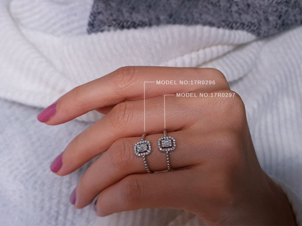 F Color 0.16 Carat Baguette Diamond Mia Ring