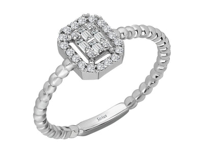 F Color 0.16 Carat Baguette Diamond Mia Ring