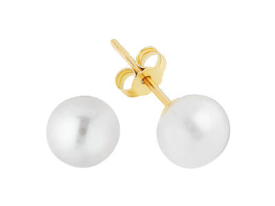 5.56 ct. natural pearl stud earrings in 14K yellow gold