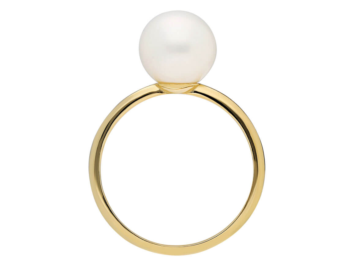 Modern Perle Ring - handgefertigter Diamantschmuck aus Feingold | Sirius Diamant