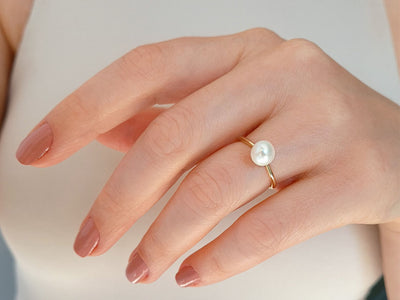 Modern Pearl Ring