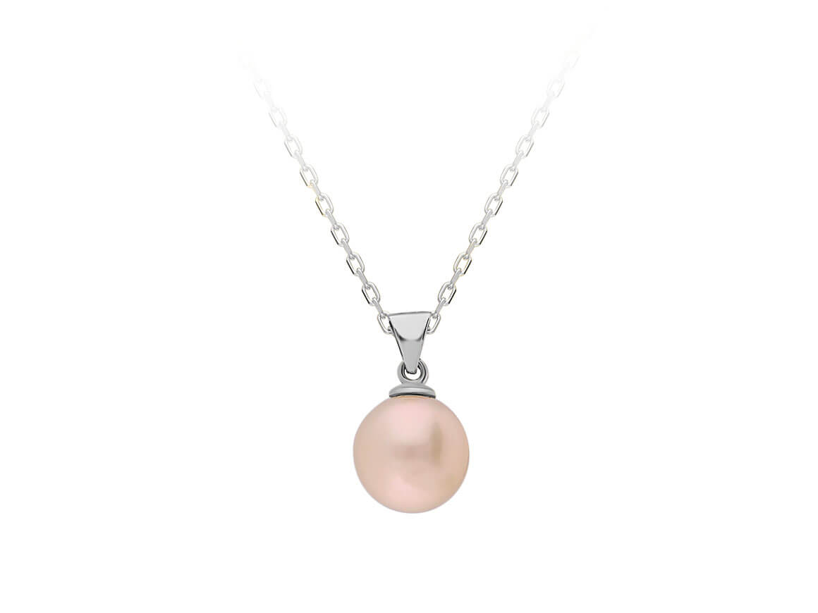 Modern Rosa Perle Collier - handgefertigter Diamantschmuck aus Feingold | Sirius Diamant