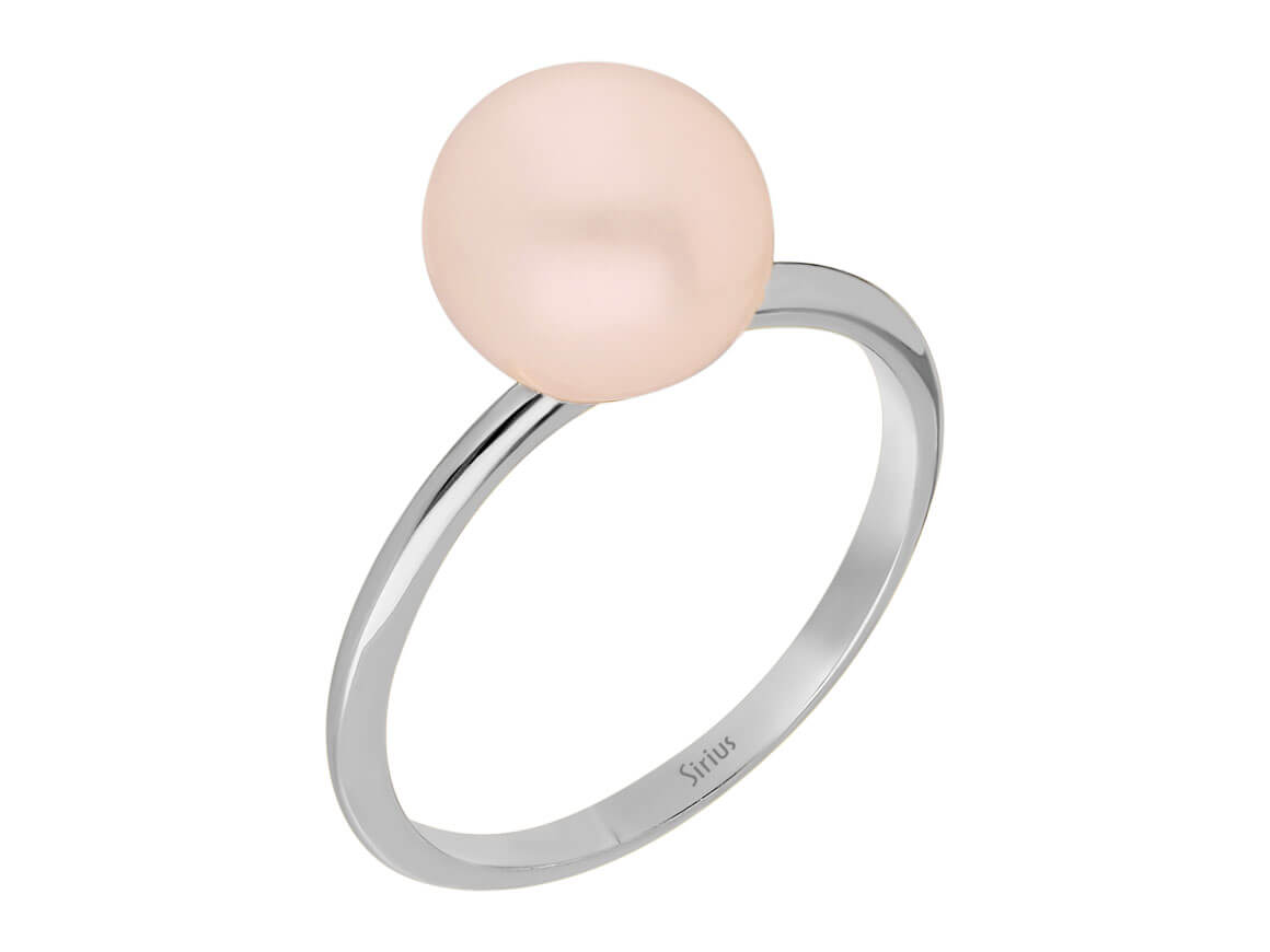 Modern Rosa Perle Ring - handgefertigter Diamantschmuck aus Feingold | Sirius Diamant