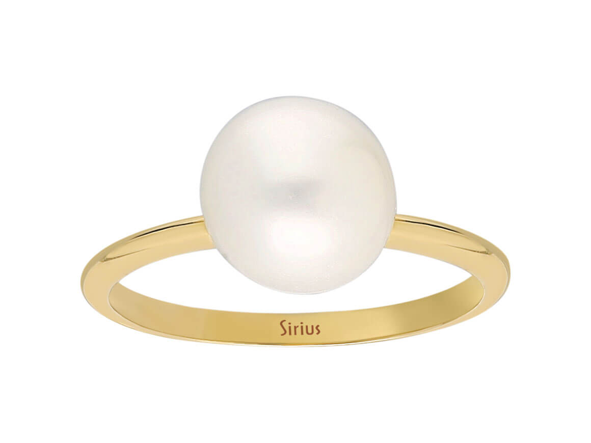 Modern Perle Ring - handgefertigter Diamantschmuck aus Feingold | Sirius Diamant