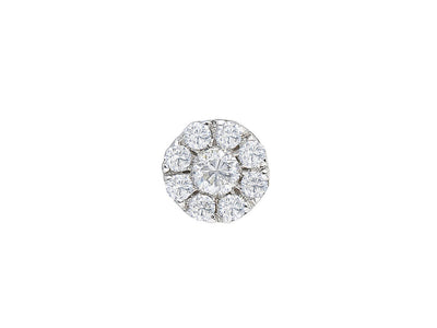 9 diamond men's stud earrings in 8 K white gold 