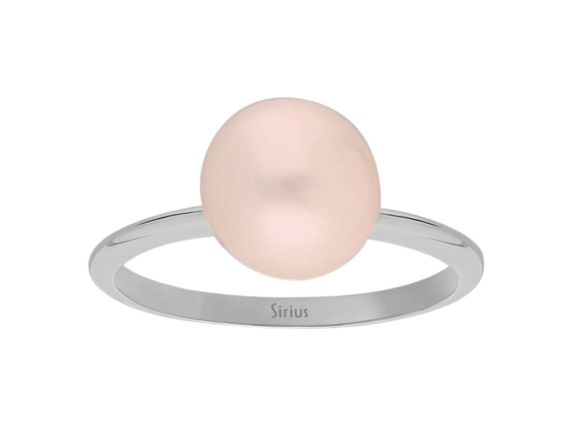 Modern Rosa Perle Ring - handgefertigter Diamantschmuck aus Feingold | Sirius Diamant