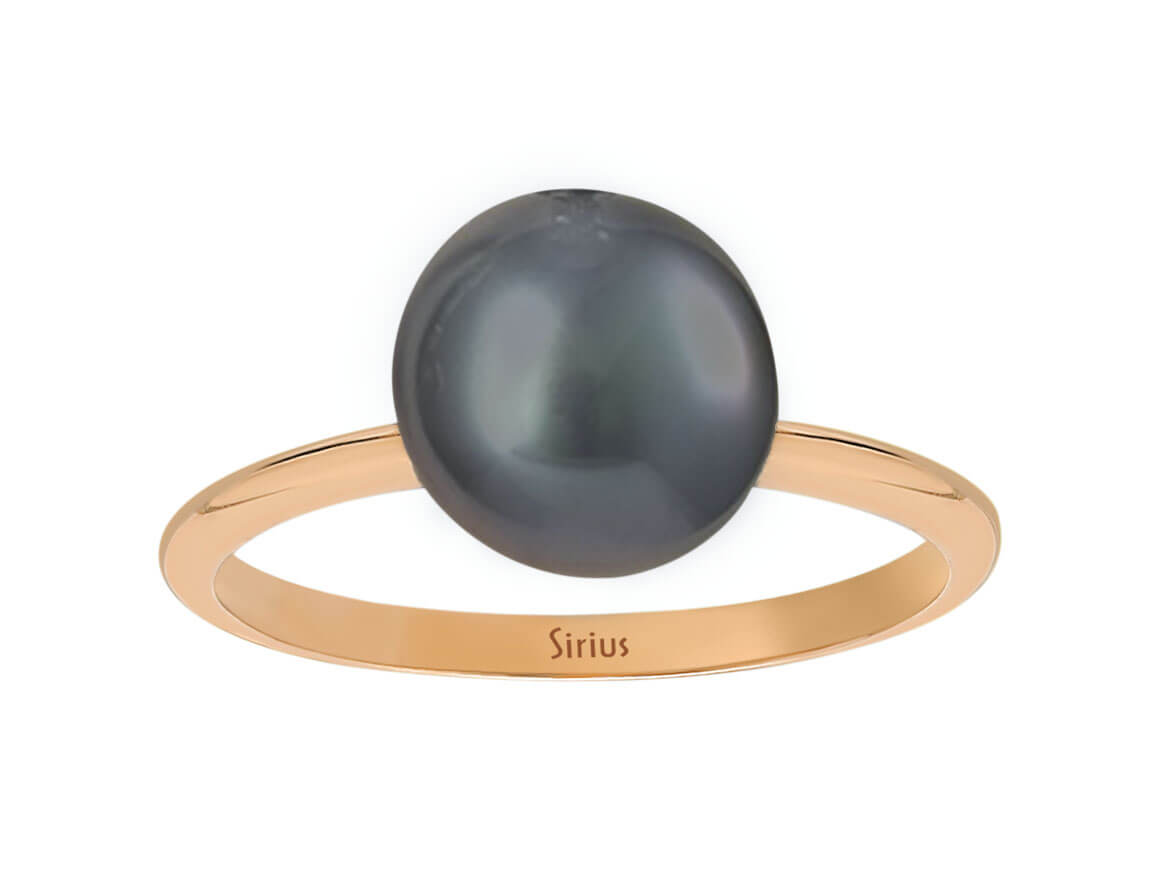 Modern Schwarzer Perle Ring - handgefertigter Diamantschmuck aus Feingold | Sirius Diamant