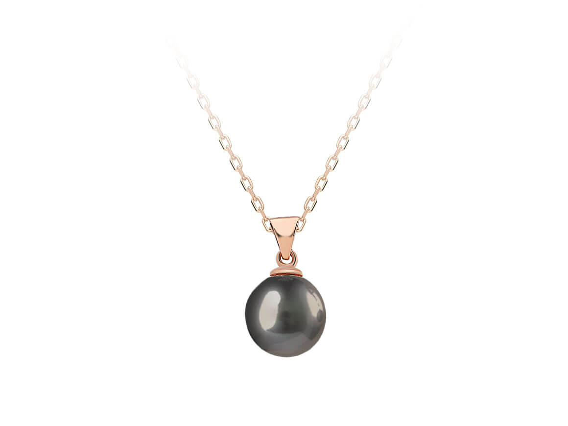 Collier de perles noires moderne 