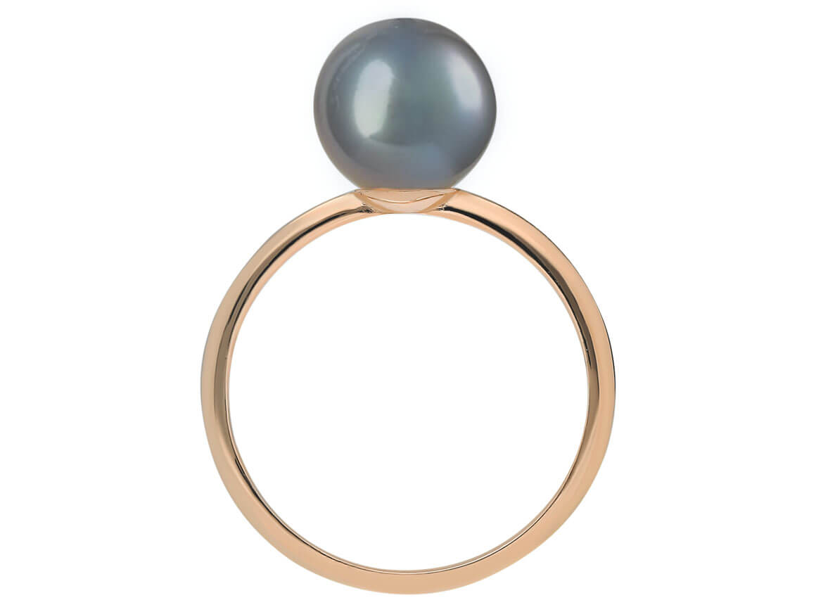 Modern Schwarzer Perle Ring - handgefertigter Diamantschmuck aus Feingold | Sirius Diamant
