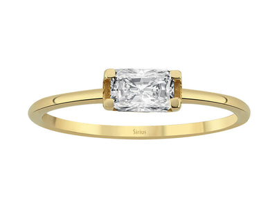 Octagon-cut white topaz ring