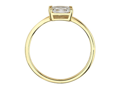 Octagon-cut white topaz ring