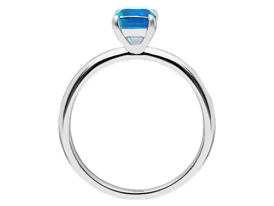 Octagon Cut London Blue Topaz Solitaire Ring