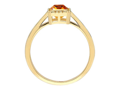 0,76 Karat Oktagon Scliff Citrin Ring in 585er 14 Karat Gelbgold
