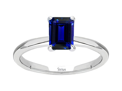 Octagon Cut Sapphire Solitaire Ring