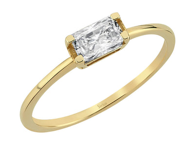 Octagon-cut white topaz ring